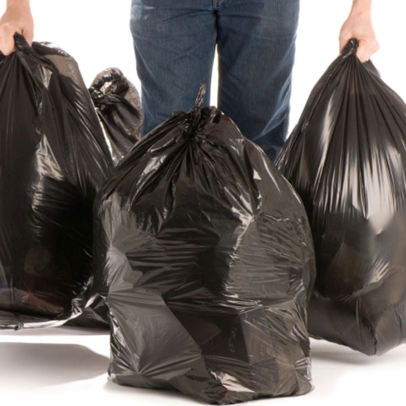  Bolsa de basura negra comercial de gran tamaño de 55 galones,  textura de plástico, bolsas de basura resistentes, paquete de 50 unidades :  Salud y Hogar
